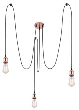 Globo Oliver E27 Hängeleuchte 3-fach 40W Kupferfarben, Metall 200cm A32-3