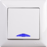 Gunsan Visage Schalter Ein-/Ausschalter mit Kontrollbeleuchtung Weiss