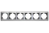 Gunsan Visage 6-fach Rahmen für 6 Steckdosen Schalter Dimmer Silber