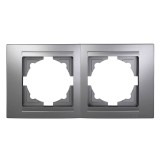 Gunsan Moderna 2-fach Rahmen für 2 Steckdosen Schalter Dimmer Silber