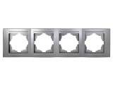 Gunsan Moderna 4-fach Rahmen für 4 Steckdosen Schalter Dimmer Silber