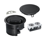 Hager BSR02D03 Installationsdose R02, 2x SCHUKO, Keystone Typ 01 2-f, Kunststoff Klappdeckel