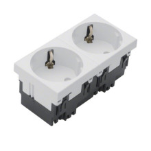 Hager ESR2339010 Steckdose 2-fach 33°-Ausrichtung 16A/250V Rastec 45 reinweiß