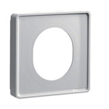 Hager G33747035 Blende CEE-Steckdose schnittkaschierend halogenfrei Oberteil 80mm lichtgrau