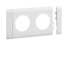 Hager GB080209016 Blende 2-fach Steckdose zu Oberteil 80mm anreihbar halogenfrei verkehrsweiß