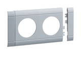 Hager GB08020LAN Blende 2-fach Steckdose zu Oberteil 80mm anreihbar halogenfrei alu