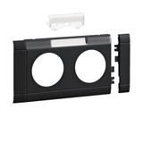 Hager GB080219011 Blende 2-fach Steckdose zu Oberteil 80mm beschriftbar anreihbar hfr graphitschwz