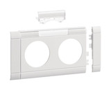 Hager GB080219016 Blende 2-fach Steckdose zu Oberteil 80mm beschriftbar anreihbar hfr verkehrsweiß