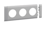 Hager GB080307035 Blende 3-fach Steckdose zu Oberteil 80mm anreihbar halogenfrei lichtgrau