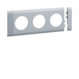 Hager GB08030LAN Blende 3-fach Steckdose zu Oberteil 80mm anreihbar halogenfrei alu