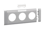 Hager GB080317035 Blende 3-fach Steckdose zu Oberteil 80mm beschriftbar anreihbar hfr lichtgrau