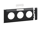 Hager GB080319011 Blende 3-fach Steckdose zu Oberteil 80mm beschriftbar anreihbar hfr graphitschwz