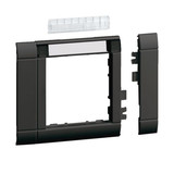 Hager GR0802A9011 Rahmenblende modular, ZS 55, OT 80, hfr, Beschriftungsfeld, graphitschwarz