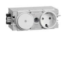 Hager GS11009016 SteckdoseSchalter mit Wago Steck-/Klemmtechnik C-Profil in verkehrsweiß
