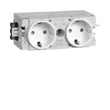 Hager GS20009016 Steckdose 2-fach mit Wago Steck-/Klemmtechnik C-Profil in verkehrsweiß