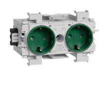 Hager GS20016029 Steckdose 2-fach mit Wago Steck-/Klemmtechnik Frontrastend in minzgrün