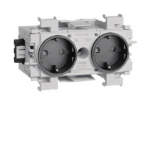 Hager GS20019011 Steckdose 2-fach mit Wago Steck-/Klemmtechnik Frontrastend in graphitschwarz