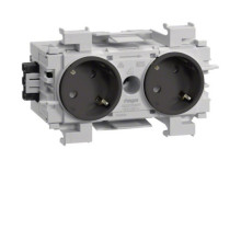 Hager GS20119011 Steckdose 2-fach 45° mit Wago Steck-/Klemmtechnik Frontrastend in graphitschwarz