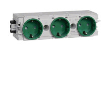 Hager GS30006029 Steckdose 3-fach mit Wago Steck-/Klemmtechnik C-Profil in minzgrün