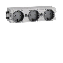 Hager GS30009011 Steckdose 3-fach mit Wago Steck-/Klemmtechnik C-Profil in graphitschwarz