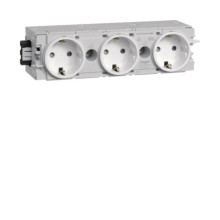 Hager GS30009016 Steckdose 3-fach mit Wago Steck-/Klemmtechnik C-Profil in verkehrsweiß