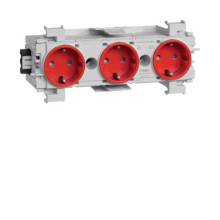 Hager GS30013020 Steckdose 3-fach mit Wago Steck-/Klemmtechnik Frontrastend in verkehrsrot