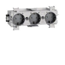Hager GS30019011 Steckdose 3-fach mit Wago Steck-/Klemmtechnik Frontrastend in graphitschwarz