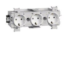 Hager GS30019016 Steckdose 3-fach mit Wago Steck-/Klemmtechnik Frontrastend in verkehrsweiß