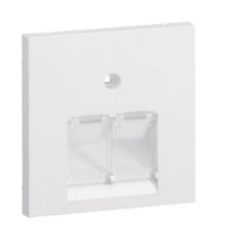 Hager GZUAE2A9016 Zentralscheibe UAE 2-fach für Rahmenblende 55 halogenfrei verkehrsweiß