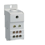 Hager KJ02C Verteilerblock, 160A, 1polig, 1x10-70²/ 6x2, 5-16²/ 1xFlachkupfer 16x5mm seitl.