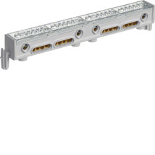 Hager KM05B PE/N-Klemme, universZ, 4x5 Klemmstellen,2x6/2x10/1x25mm², mit Schelle für 25 mm²