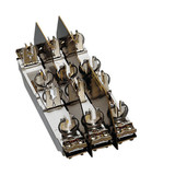 Hager L00T Sicherungsunterteil NH00 6x160A Tandem, mit Käfigklemme bis 70mm², Sammelschiene