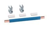 Hager N75B CU-Schiene, univers Z, 180x9x6mm, 35mm²blau, lamelliert, mit 2xKlemmen bis 35mm²