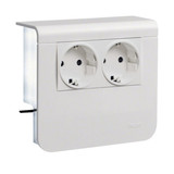 Hager SL200559009016 Geräteträger Std 2-fach vorverdrahtet Steckklemmen zu SL20x55mm verkehrsweiß