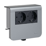 Hager SL20055900D1 Geräteträger Steckdose 2-fach vorverdrahtet Steckklemmen zu SL 20x55mm Dekor Alu