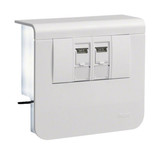 Hager SL200559079016 Geräteträger Datenanschluss 2xCat.6A zu SL 20x55mm verkehrsweiß