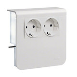 Hager SL200809009016 Geräteträger Std 2-fach vorverdrahtet Steckklemmen zu SL 20x80mm verkehrsweiß