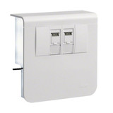 Hager SL200809079016 Geräteträger Datenanschluss 2xCat.6A zu SL 20x80mm verkehrsweiß