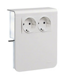 Hager SL201159009016 Geräteträger Std 2-fach vorverdrahtet Steckklemmen zu SL20x115mm verkehrsweiß