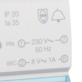 Hager ST303N Klingeltrafo 230V / 8V 8VA mit Ausschalter 2PLE