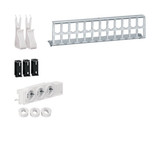 Hager UM00M4 Multimedia Kit,mit 3xSteckdose,Patch-Panel RJ45, Geräte- u. Kabelhalter