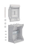 Hager VE106D Kleinverteiler, vector, APV, IP65, 6PLE, mit Einführungstüllen