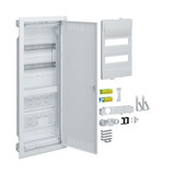 Hager VU602NWH Hybrid, volta, Unterputz, 24PLE, 2 Montageplatten, Steckdose und Stahlblechtür