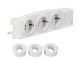 Hager VZ00AS Schuko-Steckdose, universal, 3fach drehbar, geschraubt, Hutschienenmontage