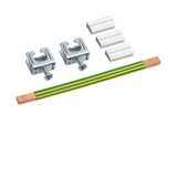 Hager ZM35PE CU-Schiene, univZ, 180x9x6mm, 35mm²grün/gelb, lamelliert, m. 2xKlemmen bis 35mm²