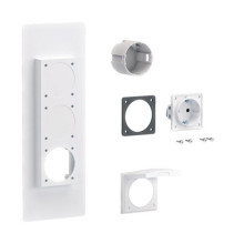 Hager ZY01SD Steckdosenflansch, universZ, 1xSchuko-Steckdose, Verschlussplatte links  rechts