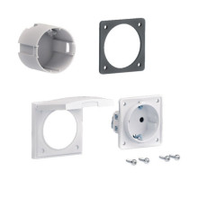 Hager ZY02SD Bestückungspaket, universZ, 1xSchuko-Steckdose, für Steckdosenflansch