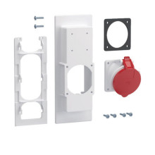 Hager ZY16CEE Steckdosenflansch, univ.Z, 1xCEE-Steckdose, 16A, Verschlussplatte links  rechts