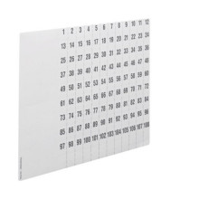 Hager ZZ90C Beschriftungsbögen, univers Z, Nummerierung 1-108, DIN A4, 10 Stück