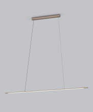 Helestra LEDA LED Pendelleuchte 14W dimmbar 90Ra warmweiss Coffee Aluminium satiniert 155cm